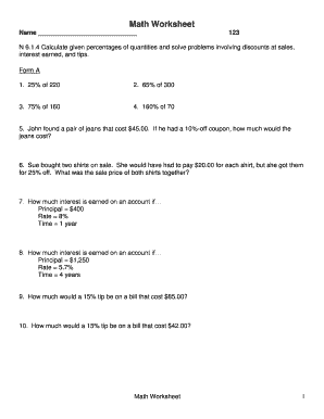 Math Worksheet