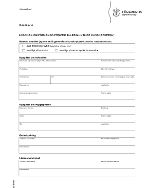 Swedish Driver's License Knowledge Test Accommodation Application