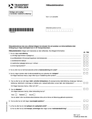 Swedish Driver's License Health Declaration