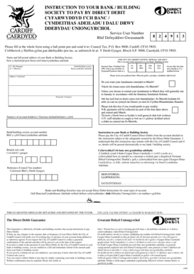 Cardiff Council Tax Direct Debit Instruction