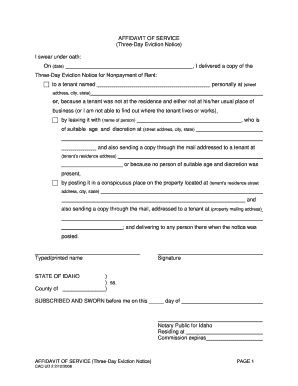 (Three-Day Eviction Notice) - gis latah id