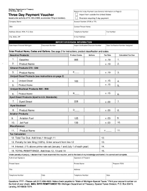 Michigan Three Day Payment Voucher