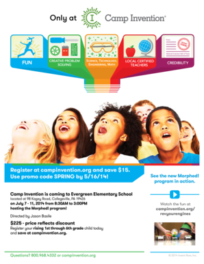Camp Invention Registration Form