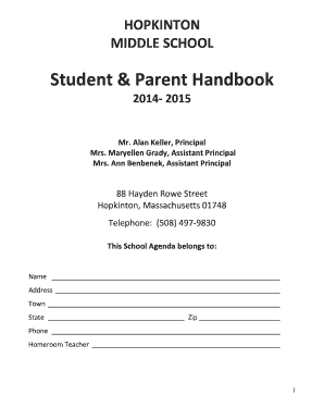 Hopkinton Middle School Student & Parent Handbook 2014-2015