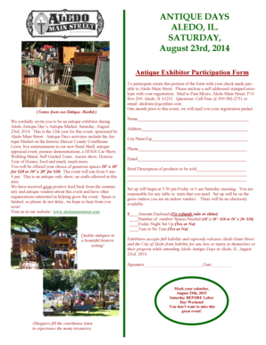 Antique Exhibitor Participation Form