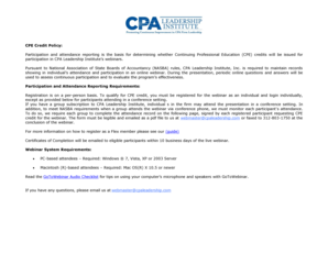 CPE Credit Attendance Record Form