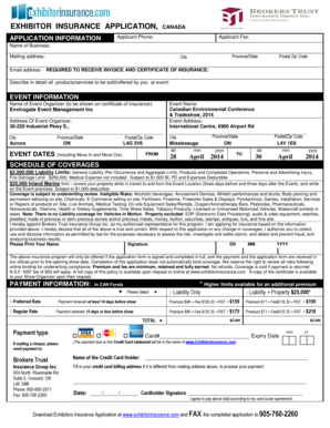 Exhibitor Insurance Application