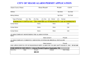 City of Miami Alarm Permit Application