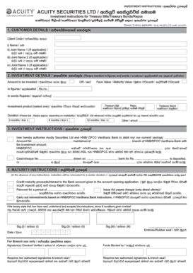 Investment Instructions for Treasury Bills and Bonds