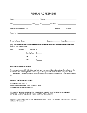 California Rental Agreement