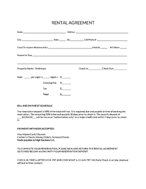 California Rental Agreement