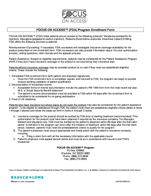 FOCUS ON ACCESS Program Enrollment Form