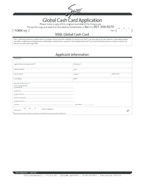 Global Cash Card Application Form