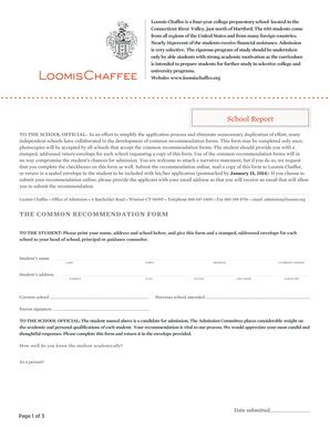 Common Recommendation Form