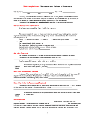 Medical Treatment Refusal Form