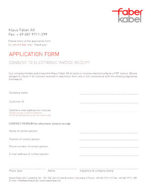 Electronic Invoice Receipt Consent Form