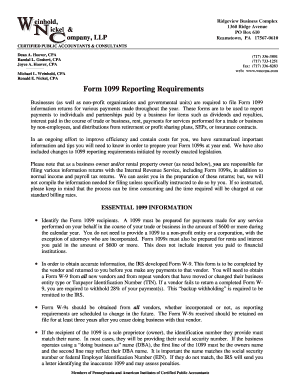 Form 1099 Reporting Requirements