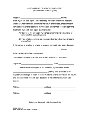 Appointment of Health Care Agent