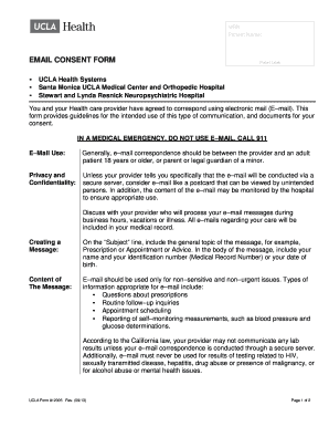 UCLA Email Consent Form