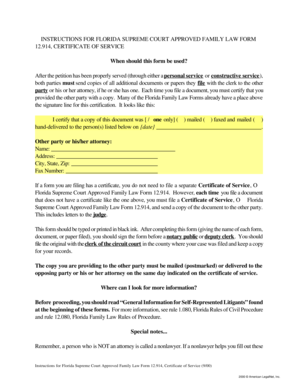 Florida Certificate of Service