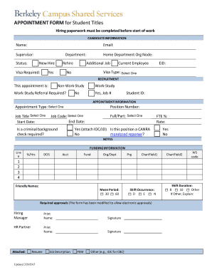 Student Appointment Form