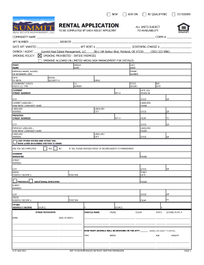 Rental Application Form