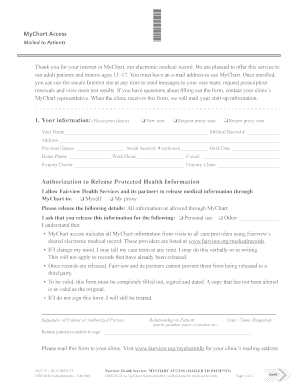 MyChart Access Authorization Form