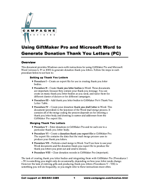 Using GiftMaker Pro and Microsoft Word to Generate ... - Blackbaud