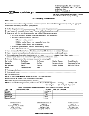 Dizziness Questionnaire