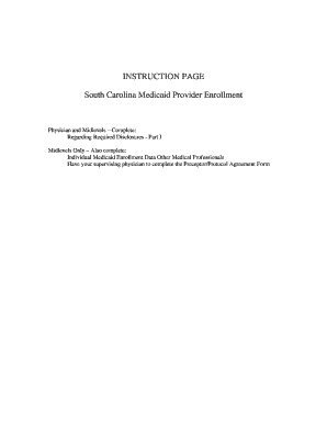 South Carolina Medicaid Provider Enrollment Form