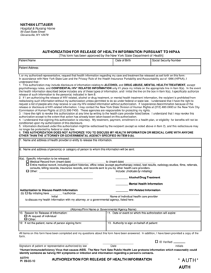 Authorization for Release of Health Information