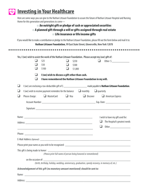 Nathan Littauer Foundation Donation Form