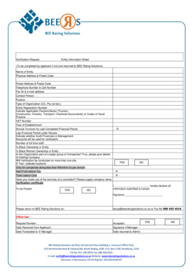 BEE Verification Request Form