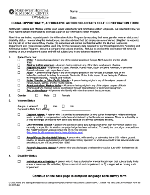 Equal Opportunity Affirmative Action Form