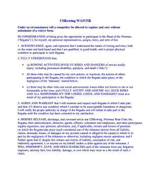 USRowing Waiver Form