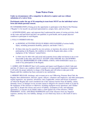 Team Waiver Form