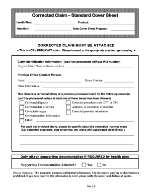 corrected claim form