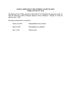 Ohio Affidavit of Income and Expenses