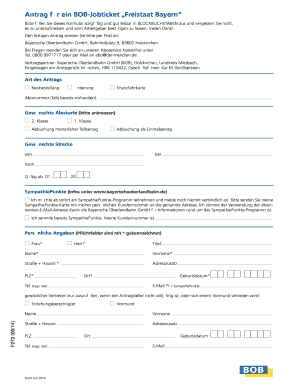Antrag für ein BOB-Jobticket