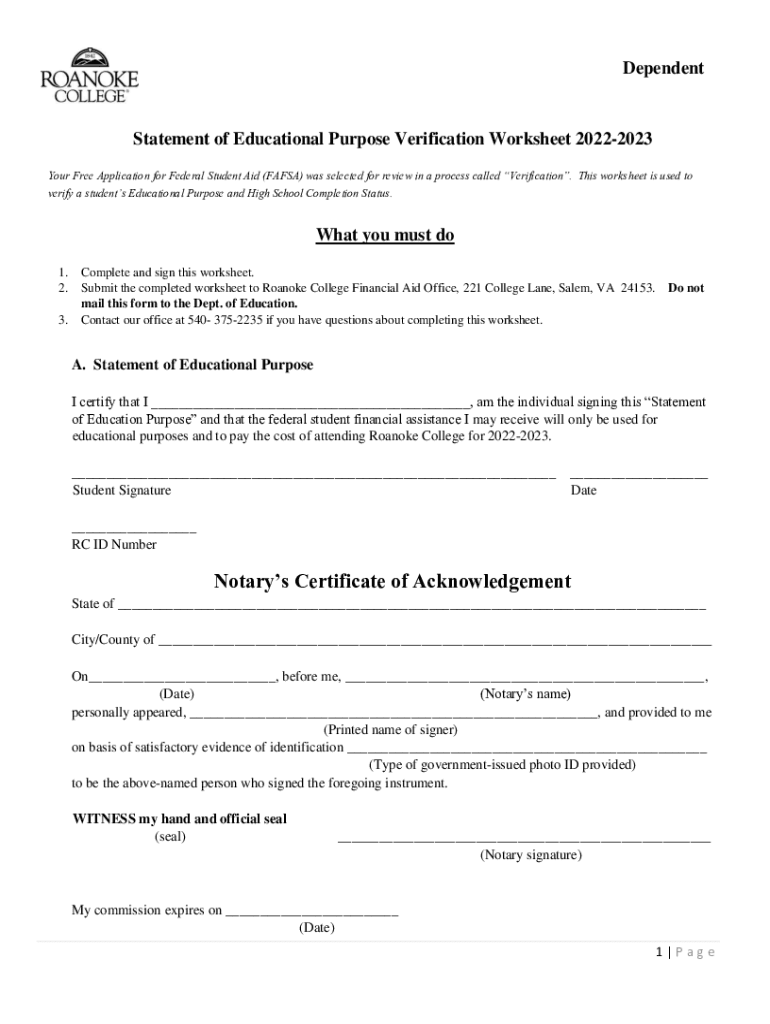 Fillable Online Notary's Certificate of Acknowledgement Roanoke