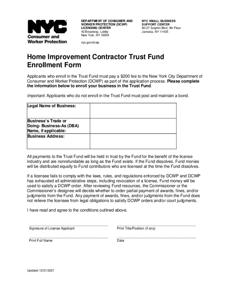 dca trust fund enrollment Preview on Page 1