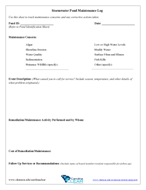 Fillable Online Maintaining your storm water management pond - MSU ...