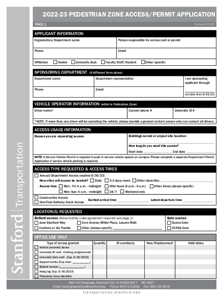 Fillable Online transportation stanford safetysecurity.uchicago