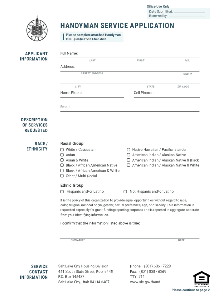 Fillable Online onlineinvoice.comreceiptserviceHandyman Service Receipt ...