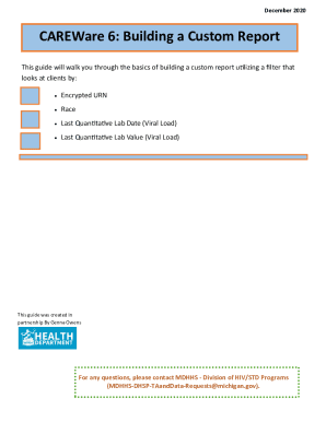 Fillable Online CAREWare 6: Quick Start Guide #8 - Health Resources and ...