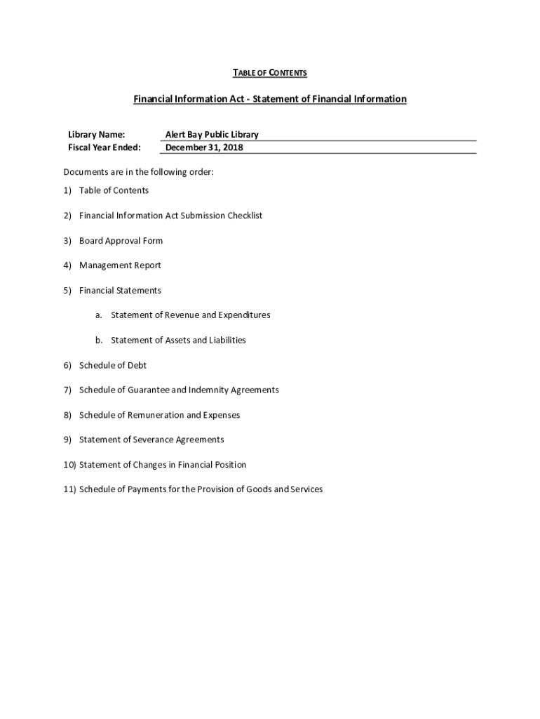 Fillable Online Alert Bay Public Library - Statement of Financial ...
