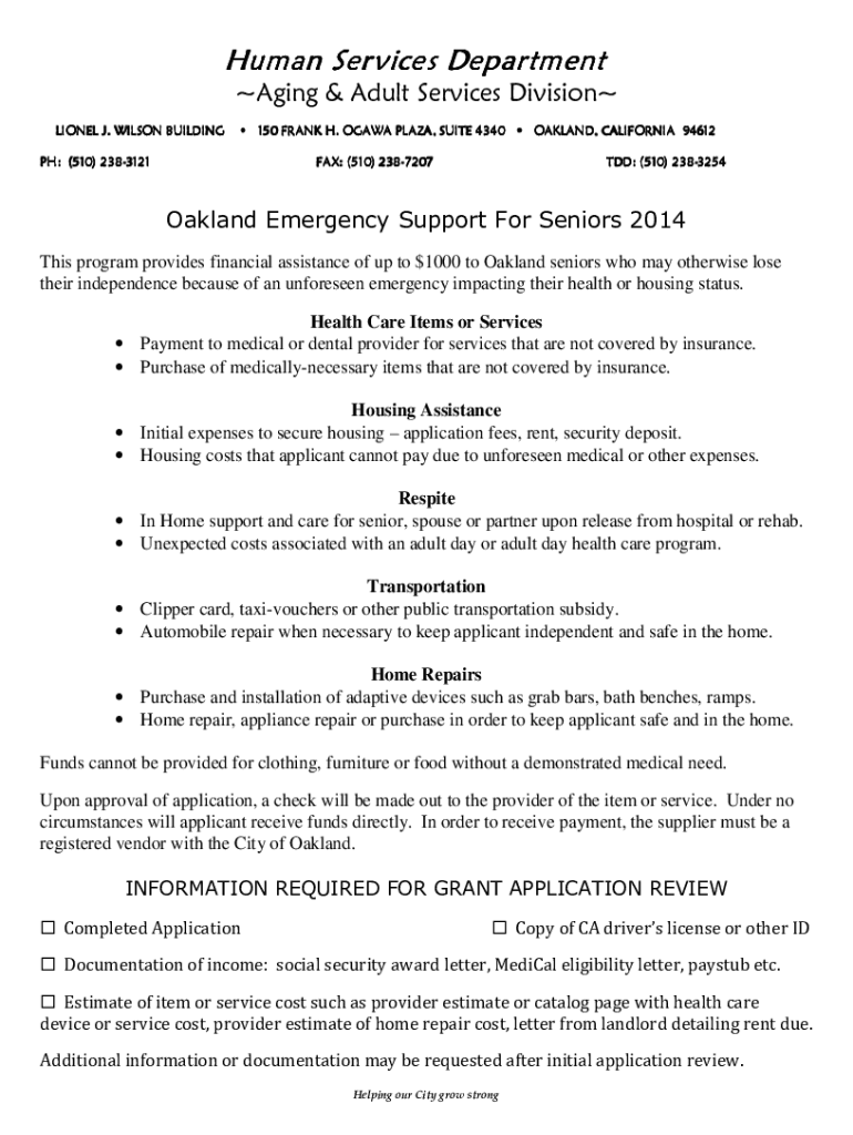 Fillable Online Department of Human ServicesAging ServicesAdults and