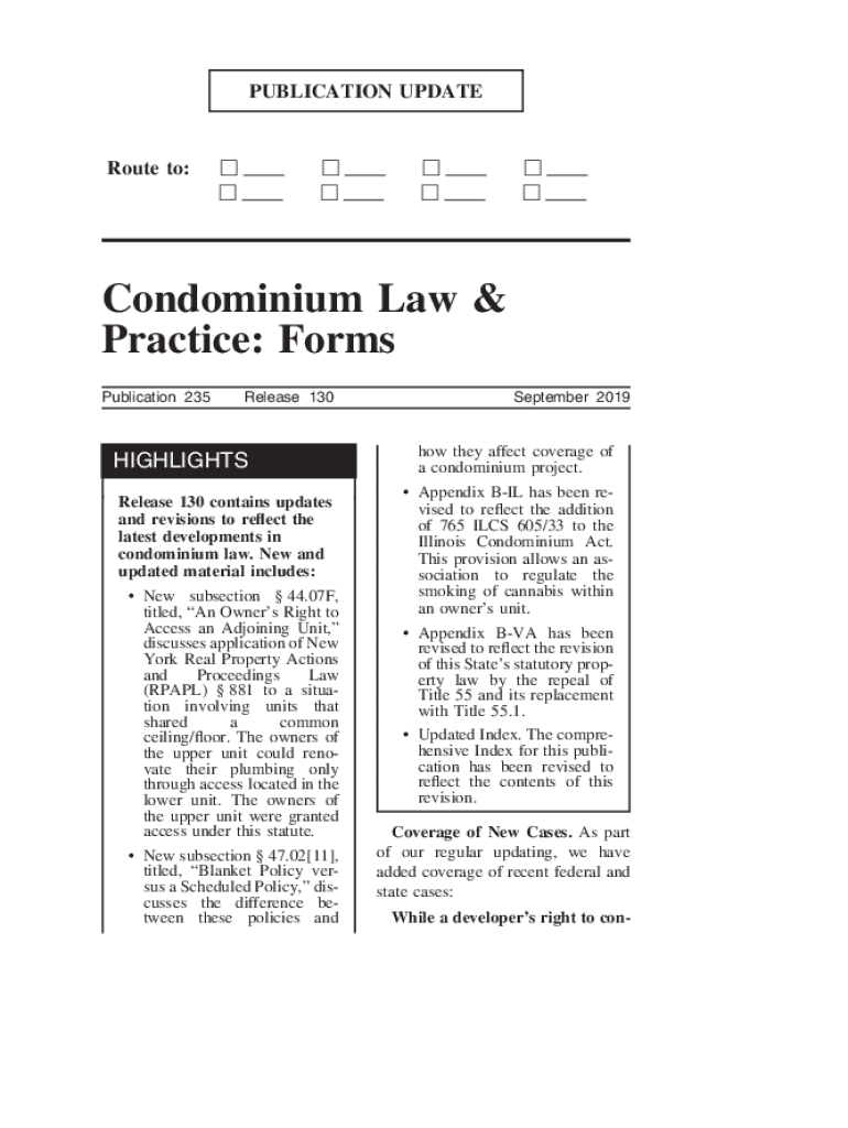 Fillable Online Condominium Law & Practice Forms LexisNexis Support Fax Email Print pdfFiller