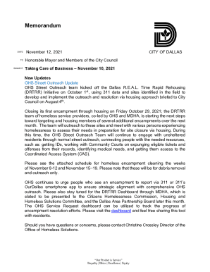 Fillable Online FY21 Council Memos - Dallas Fax Email Print - pdfFiller