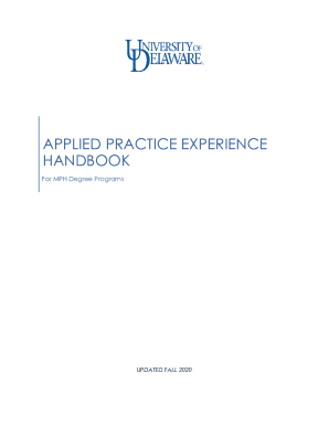 Epidemiology MPH APE Handbook. For MPH Degree Programs